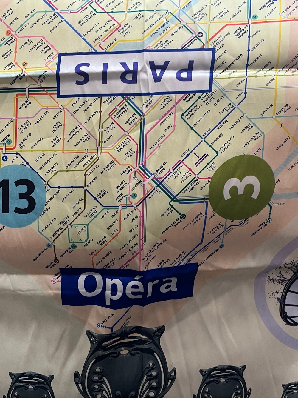 Vintage Style Paris Metro Map Satin Souvenir Scarf – Isaac Creations